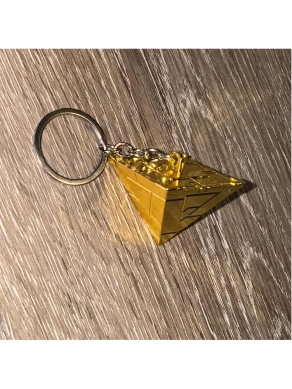 Yu-Gi-Oh! Triangle Millennium Puzzle Keychain One Size Gold Y2k
